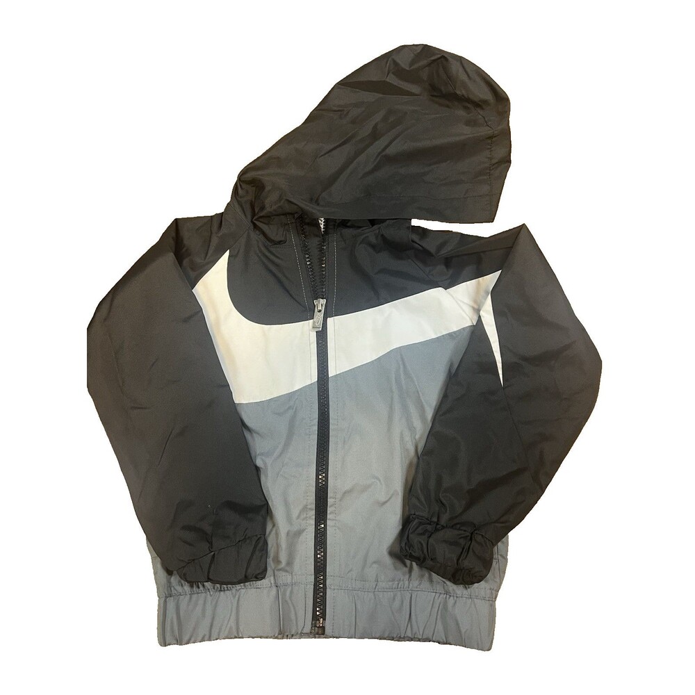 Nike Toddler Boys Jacket Size 4 LightWeight Windbreaker Hooded Rain Coat Kids XS